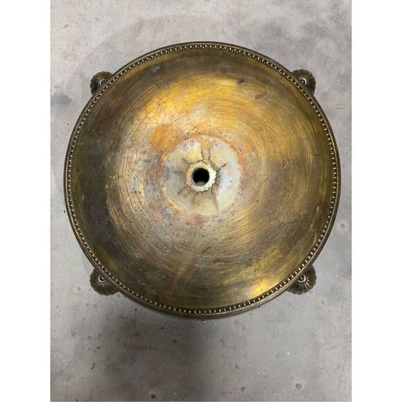 Vintage Brass Ornate Light Fixture Ceilling Canopy Medallion or Floor Lamp Base - Picture 1 of 5
